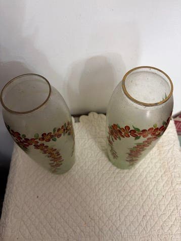 Vaas (2) - Glas - Geglazuurde vazen, Antiek en Kunst