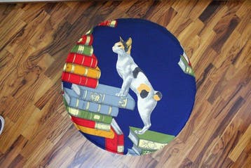 Poef - met afneembare Fornasetti vintage-stof - Hout,