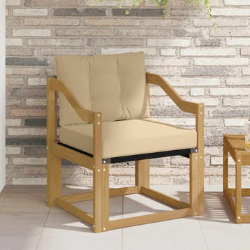 vidaXL Buitensofa Massief Acacia Hout wit en beige, Verzenden, Nieuw