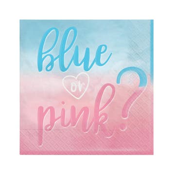 Gender Reveal Servetten 33cm 16st, Verzenden