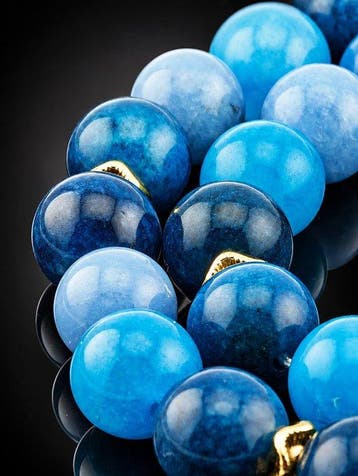 Chalcedoon Apatiet Amazoniet Ketting - Blauwe Kralen