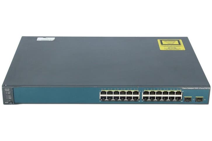 Cisco Catalyst 3560 WS-C3560V2-24PS-E + 2 SFP Netwerk Switch, Computers en Software, Netwerk switches, Zo goed als nieuw, Ophalen of Verzenden
