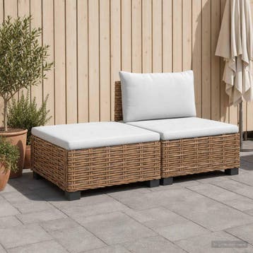 vidaXL 2 st Rieten Loungeset met Kussens GENDT Natuurlijk, Verzenden, Nieuw
