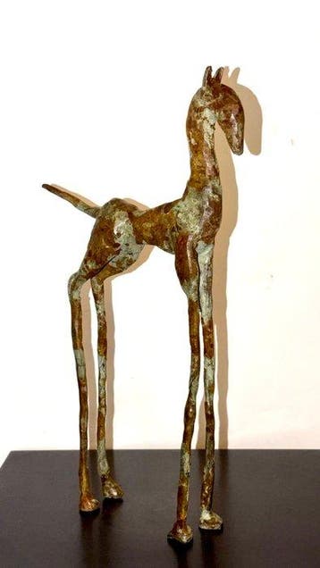 Abdoulaye Derme - sculptuur, Cheval Élancé - 34 cm - Brons
