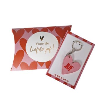 Sleutelhanger JUF en cadeaudoos - school - leerkracht - o..., Verzenden, Nieuw