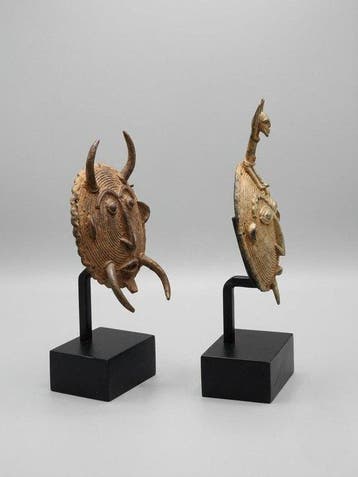 Twee vooroudermaskers - Mali, Antiquités & Art