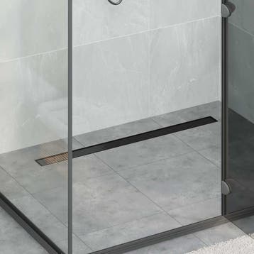 vidaXL 2 in 1 Doucheafvoer Zwart 90 cm Roestvrij staal 304, Doe-het-zelf en Bouw, Sanitair, Verzenden, Nieuw