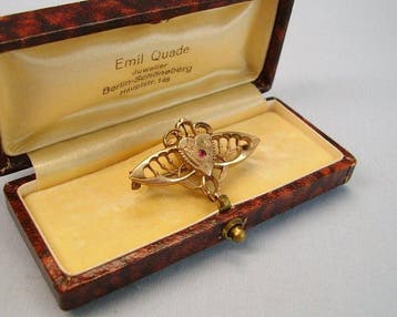 Zonder minimumprijs - Broche - 8 karaat Geel goud - 0.04ct.