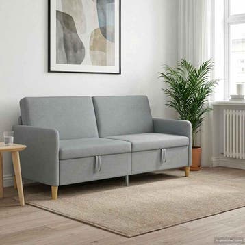 vidaXL Sofa met Opbergruimte Lichtgrijs 192 x 78 x 87 cm, Verzenden, Nieuw