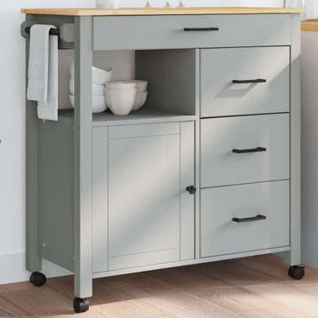 vidaXL Keukentrolley MONZA 84x40x88,5 cm massief grenenhout, Verzenden, Nieuw