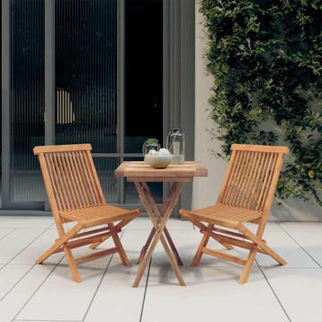 vidaXL 3-delige Tuinset massief teakhout, Verzenden, Nieuw, Tuinset