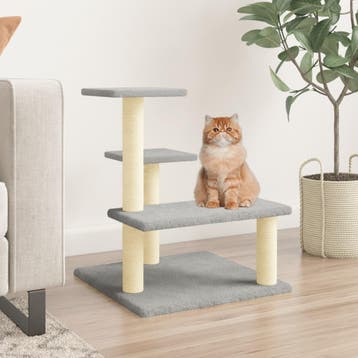 vidaXL Kattenmeubel met sisal krabpalen 61 cm lichtgrijs, Verzenden, Nieuw