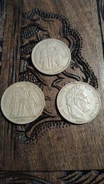 France. 5 Francs 1844/1875 (lot de 3 monnaies) (Sans prix de