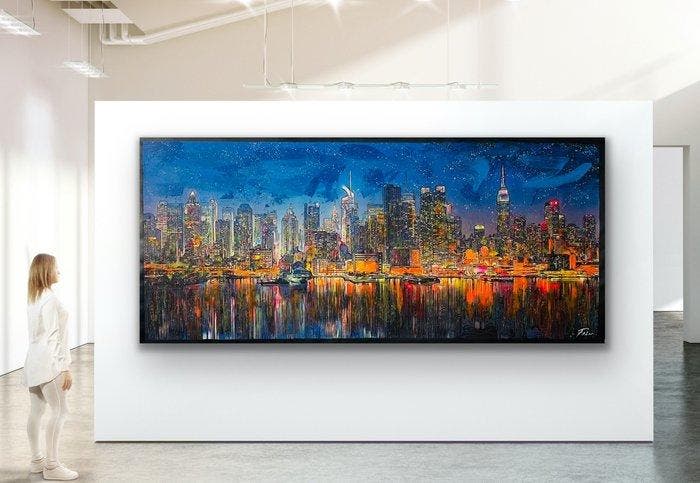Joaquim Falco - MANHATTAN REFLECTIONS XXL, Antiquités & Art, Art | Peinture | Moderne