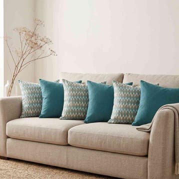 BA224 - Tissu Jacquard - Motif Chevron bleu azur - Tissu
