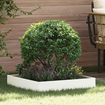 vidaXL Gazonrand 6 st 60 x 60 x 13 cm Staal Wit, Verzenden, Nieuw