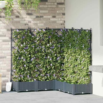 vidaXL Plantenbak 5 st Lichtgrijs 120 x 120 x 125,5 cm PP, Verzenden, Nieuw