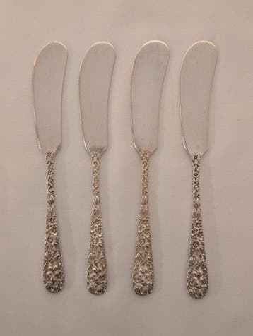 Eetservies (20) - Stieff Maryland Rose - .925 sterlingzilver, Antiek en Kunst