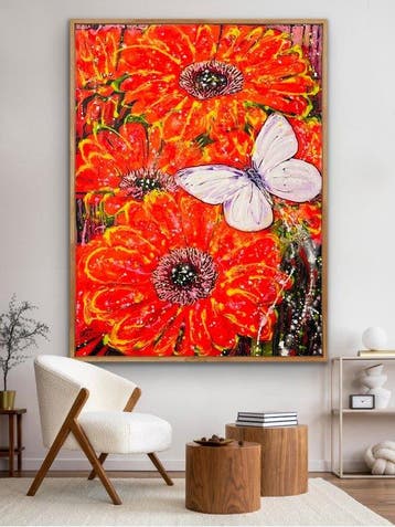 Joaquim Falco - FLOWERS AND BUTTERFLY XXL