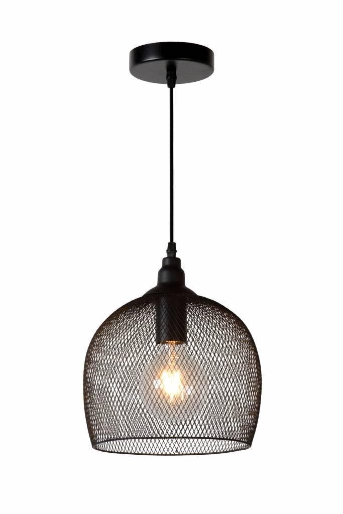 Hanglamp Lucide MESH -  - Ø 22 cm - 1xE27 - Zwart -, Maison & Meubles, Lampes | Suspensions, Envoi