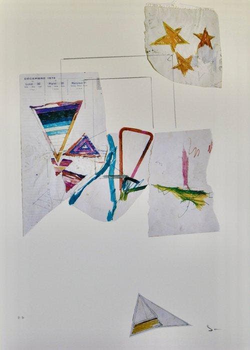 Mario Schifano (1934-1998) - Ricordi con applicazioni, Antiquités & Art, Antiquités | Autres Antiquités