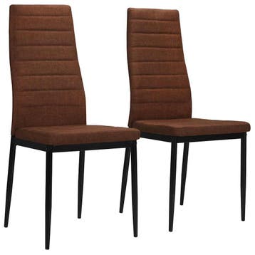 vidaXL Eetkamerstoelen 2 st stof bruin, Huis en Inrichting, Verzenden, Nieuw