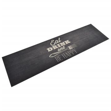 vidaXL Keukenmat wasbaar keukenprint 45x150 cm fluweel zwart, Verzenden