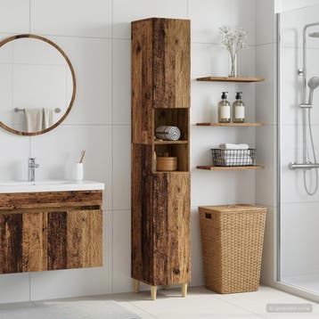 vidaXL Badkamerkast met Open Plank DELFT Oud hout 30 x 31 x, Verzenden