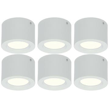 LED Downlight 6 Pack - Opbouw Rond Hoog 5W LED Lamp Natuurli, Verzenden