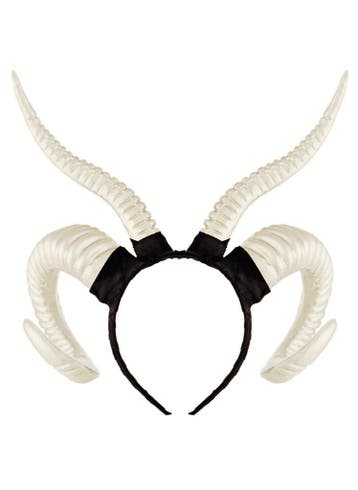 KIMU® Haarband Hoorns Gewei Wit Kunststof Diadeemgel Godin S, Ophalen of Verzenden, Nieuw