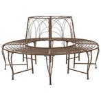 vidaXL Boom Bank 8-Aantal zitplaatsen Ø 160 x 89 cm Staal, Verzenden, Nieuw