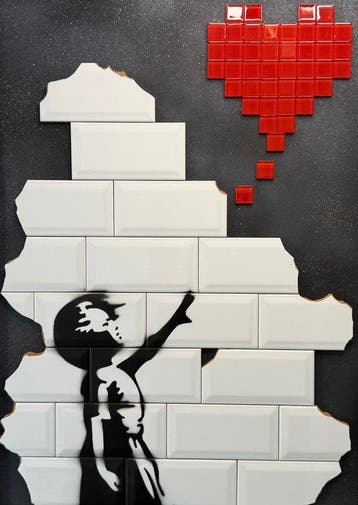 Bubble - Banksy The Invader - Tribute to these artists., Antiek en Kunst, Kunst | Schilderijen | Modern