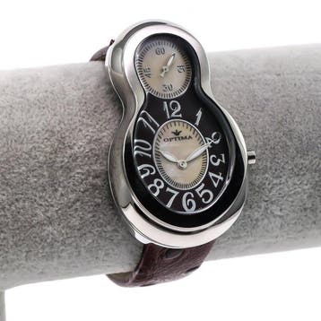 Optima - Swiss Made Watch - OSL121-SL-4 - Brown Strap - Sans, Nieuw