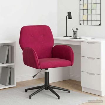 vidaXL Draaistoel 54 x 55 x 90 cm Wijnrood fluweel, Verzenden, Nieuw