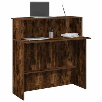vidaXL Receptiebalie 100x50x103,5 cm bewerkt hout gerookt, Huis en Inrichting, Verzenden, Nieuw
