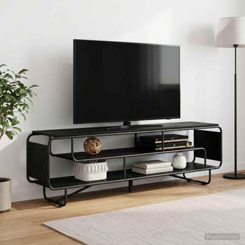 vidaXL TV Stand 180 x 36 x 45 cm Zwart eiken Bewerkt hout, Verzenden