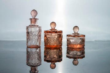 Art Deco Toiletset (3) - Val Saint Lambert - Glas -, Antiek en Kunst