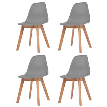 vidaXL Eetkamerstoelen 4 st kunststof grijs, Verzenden, Nieuw