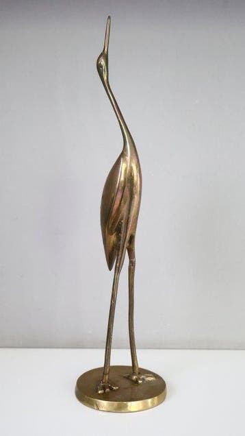 Figure - Deux grues en laiton, années 60/70.