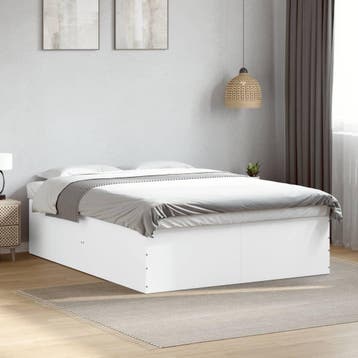 vidaXL Bedframe bewerkt hout wit 160x200 cm, Verzenden, Nieuw