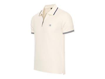Veiling - Cappuccino Italia Polo Zip Polo Torino Wit - L, Vêtements | Hommes, T-shirts