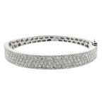 Witgouden armband met diamanten; Maat S/M (Slavenarmband), Gebruikt, Overige kleuren, Ophalen of Verzenden, Met edelsteen