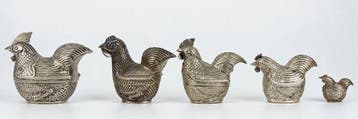 Doos (5) - Zilver - Vijf stuks massief zilver