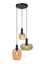Hanglamp Lucide ILONA -  - 3xE27 - Zwart -, Huis en Inrichting, Lampen | Hanglampen, Verzenden, Nieuw