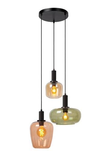 Hanglamp Lucide ILONA -  - 3xE27 - Zwart -, Verzenden