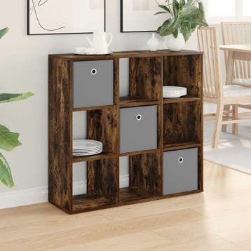 vidaXL Dressoir met lade Rook Eiken 88,5 x 29 x 84,5 cm, Verzenden, Nieuw