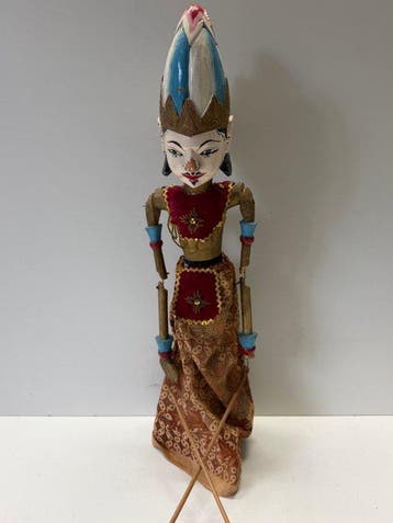 Wayang golek (6) - Hout, stof - 1950-1960, Antiek en Kunst