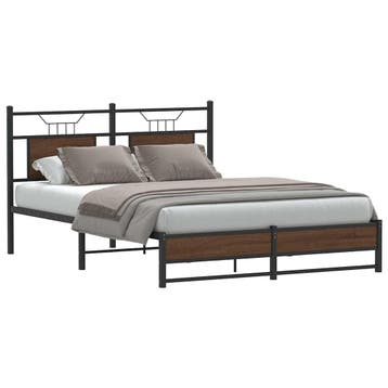 vidaXL Bedframe zonder matras bewerkt hout bruin eikenkleur, Verzenden, Nieuw