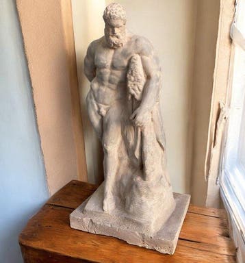 sculptuur, Ercole Farnese 43 cm h - 43 cm - Gegoten steen