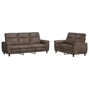 vidaXL bank / zetelstel 2 pcs Donkergrijs Kunst Suède Leer, Verzenden